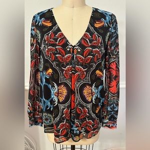 Alice and Olivia Print Blouse Size Medium